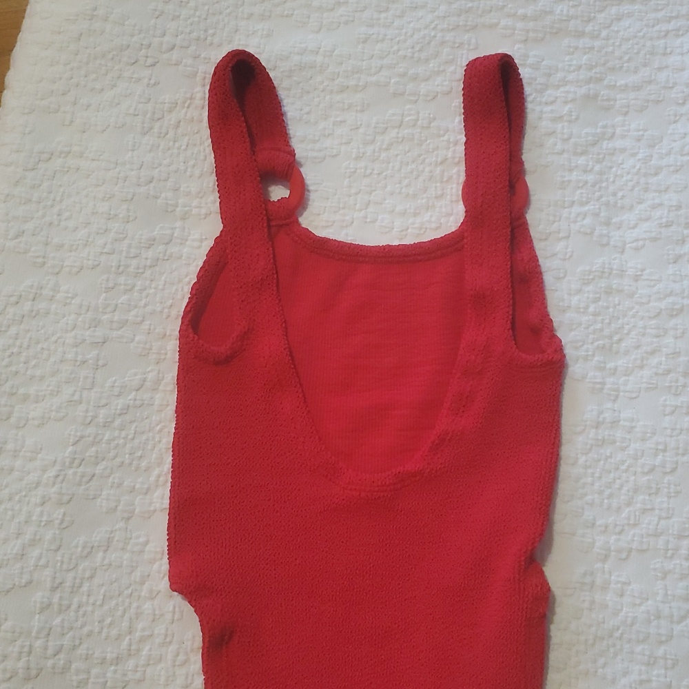 HUNZA G DOMINO One Piece Swimsuit Sz:One Size In Red - Picture 10 of 16